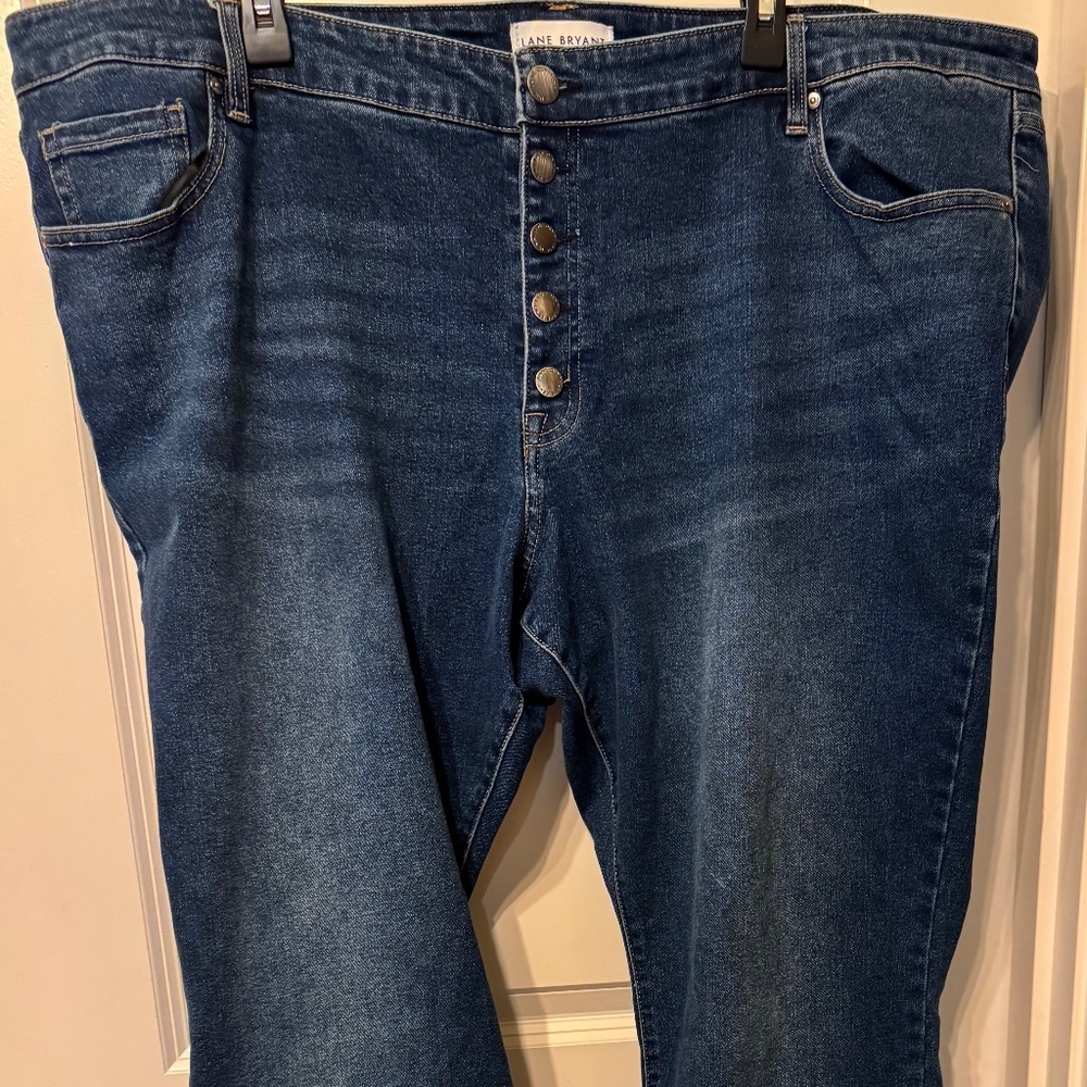 Torrid Bombshell Flare Premium Stretch High-Rise Jeans 30S Dark Wash Button Fly